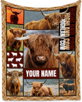 Personalized Blanket for Women Girls, Custom Highland Cow Gifts for Adults - 60"x80" Kids Throw for Bed Living Room - Soft, Fuzzy & Cozy - Wildlife Home Decor Gift Ideal
