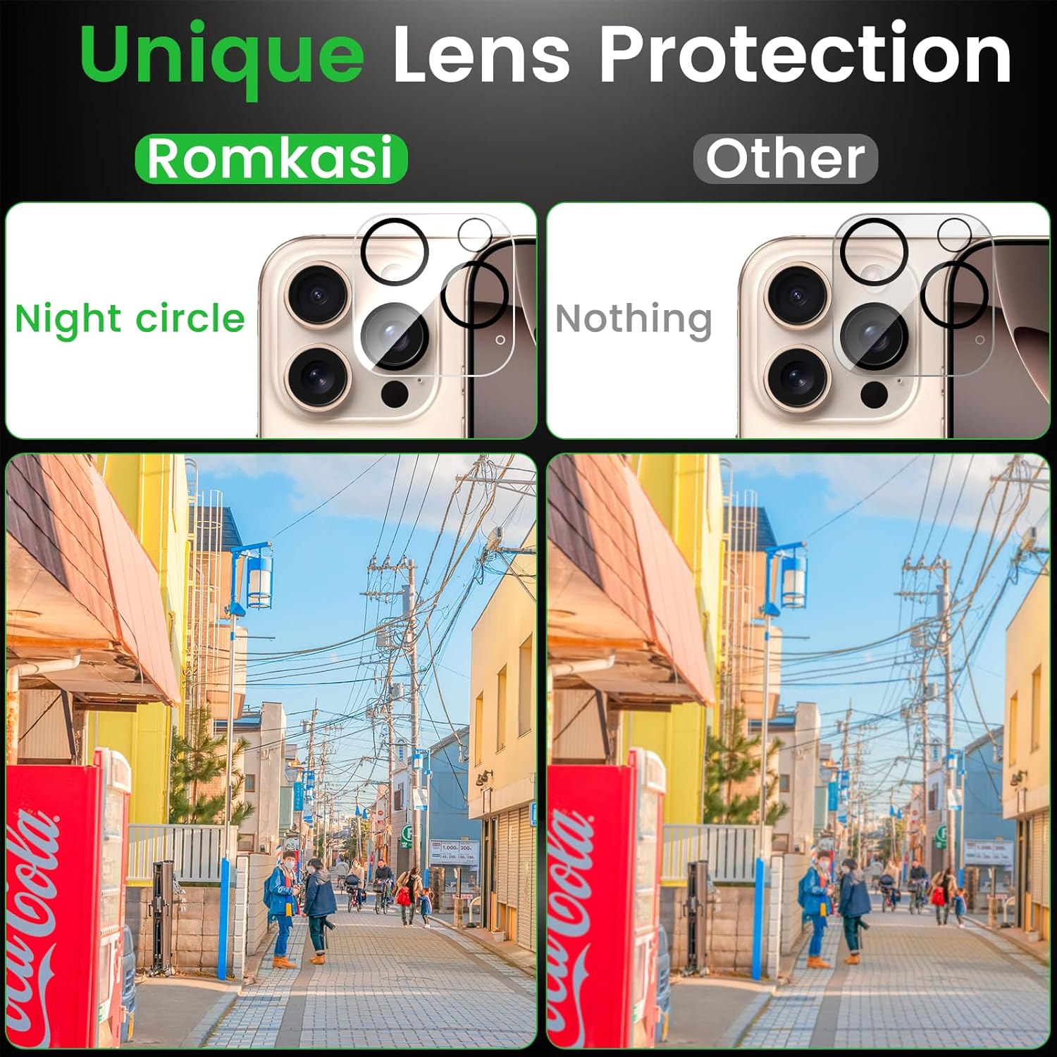 4 Pack Privacy Screen Protector for iPhone 16 Pro Max 6.9 Inch with 4 Pack Camera Lens Protector, Anti Spy Tempered Glass Film, Anti-Scratch, Touch Sensitive, Case Friendly