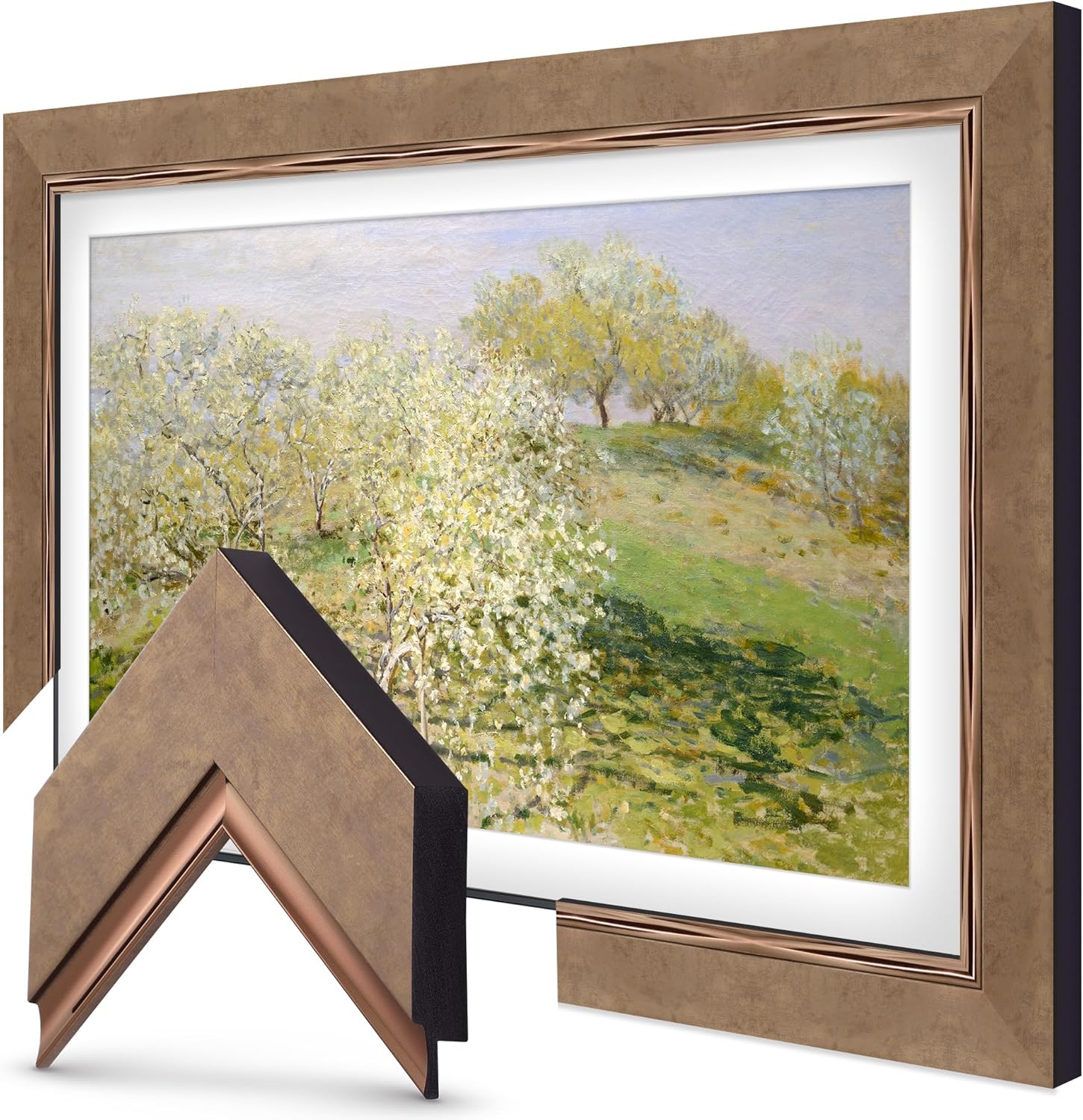 Contemporary Bronze 75" Premiere Deco TV Frame - Compatible ONLY with Samsung The Frame TV and Pro TVs (Fits 2021-2025, LS03A, LS03B,LS03C,LS03D,LS03FA,LS03FW)