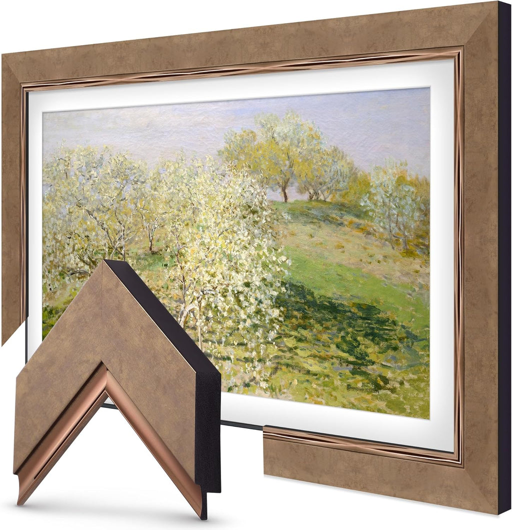 Contemporary Bronze 85" Premiere Deco TV Frame - Compatible ONLY with Samsung The Frame TV and Pro TVs (Fits 2021-2025, LS03A, LS03B,LS03C,LS03D,LS03FA,LS03FW)