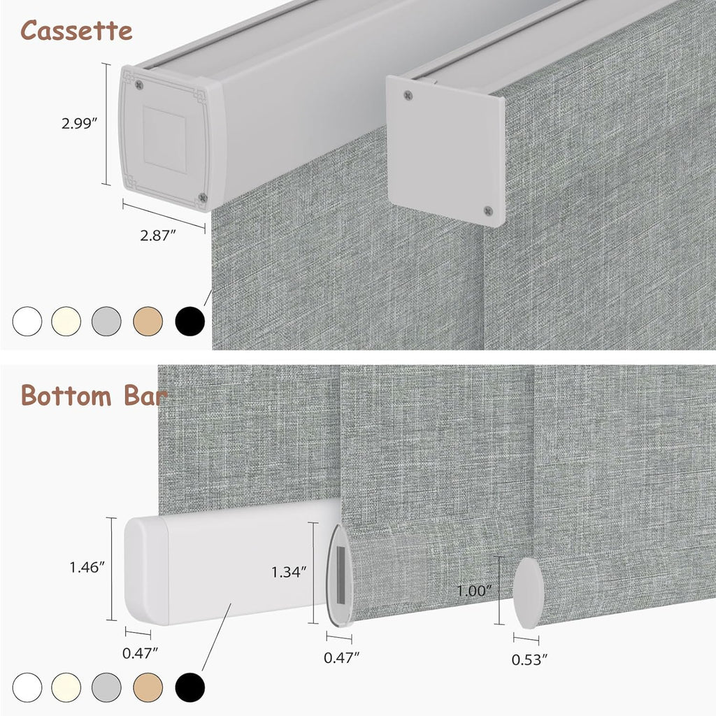 Motorized Roller Blinds with Remote, 100% Blackout Automatic Roller Shades for Bedroom, Bathroom, and Living Room, Customized Size, Nightfall Gray