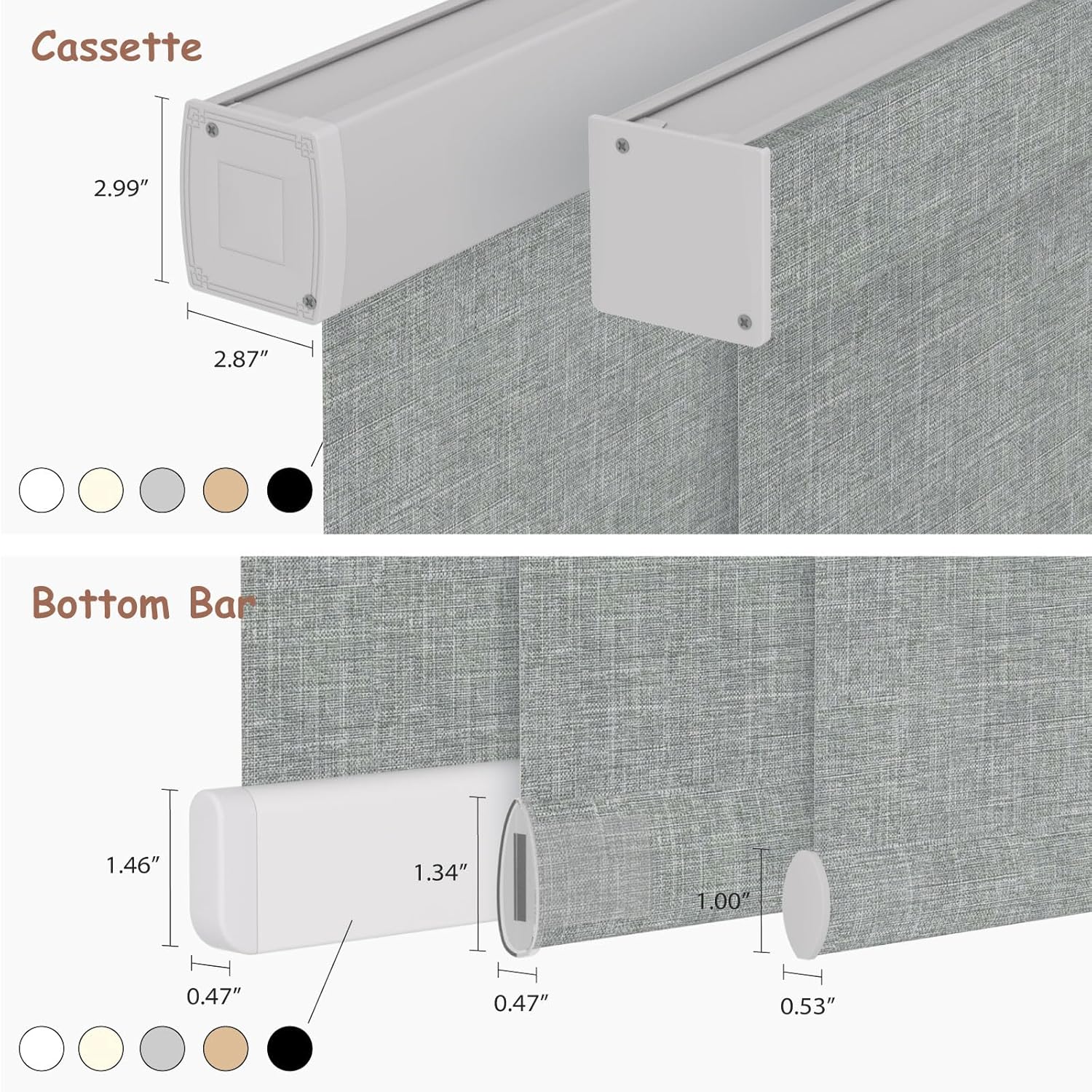 Motorized Roller Blinds with Remote, 100% Blackout Automatic Roller Shades for Bedroom, Bathroom, and Living Room, Customized Size, Nightfall Gray