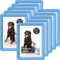 Blue 5x7 Picture Frame with Acrylic Front 10 Pack, ABS Frame for 5x7 or 4x11 Photos, Shatterproof UV-Resistant Tabletop Photo Frame, Vertical/Horizontal Display for Home Décor