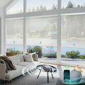 Yoolax Smart Blinds, Motorized Matter Solar Shades Flame Resistat Automatic Blinds for Windows Motorized Shades Compatible with Alexa, Google Home, Homekit(Solar-14% Openness Mesh White)