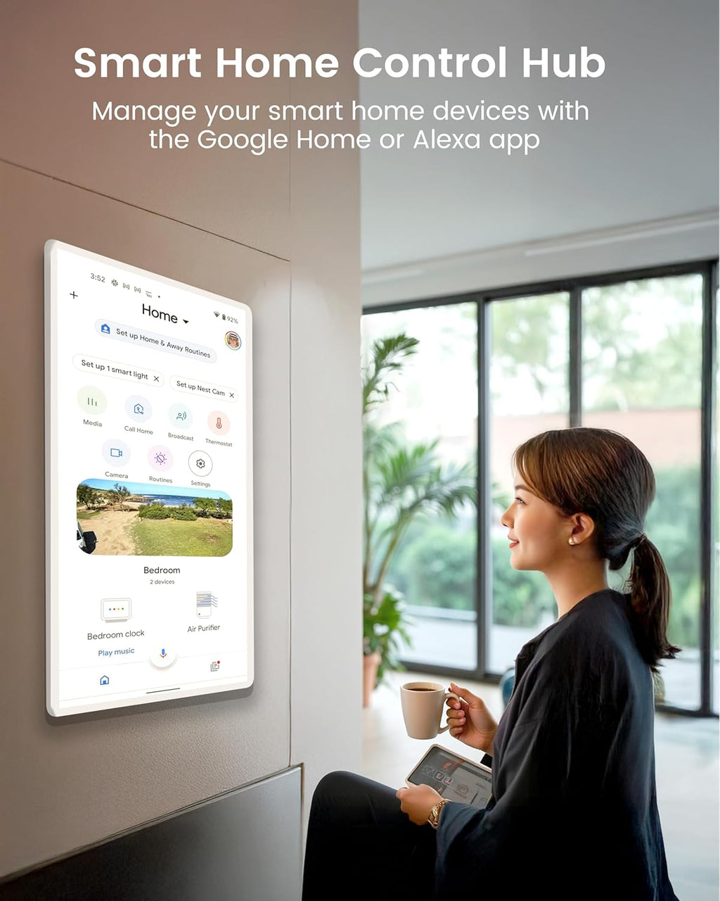24 Inch Digital Planner Wall Planner Touch Screen Chore Chart Syncs All Android Tablet Apps To Do List Notepad Electronic Smart Calendar Digital for Family Meal Planner Support Via App Store Wall Mount White (White, 24 Inch)