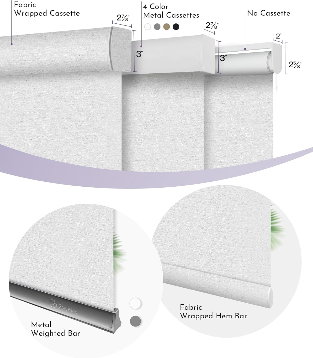 Graywind Smart Blackout Roller Shades Compatible with Alexa Google WiFi Hardwired Textured Gleaming Fabric Motorized Blinds Remote Window Shades, Custom Size (Striped White)