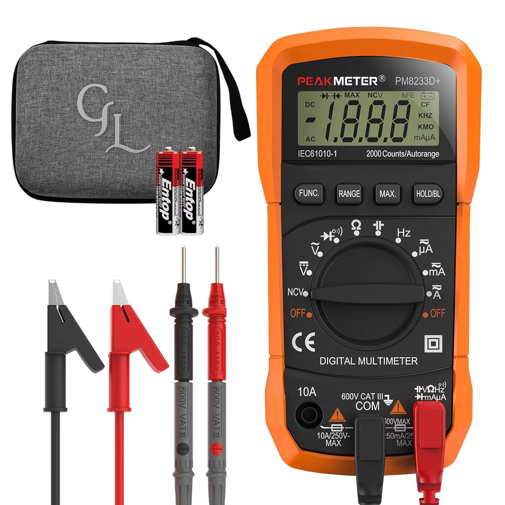 GroundLuxe Auto-Ranging Digital Multimeter – Best and Easiest Multimeter for Testing grounding Sheets and Mats, Instructions Included, Large Backlit LCD, Continuity Testing