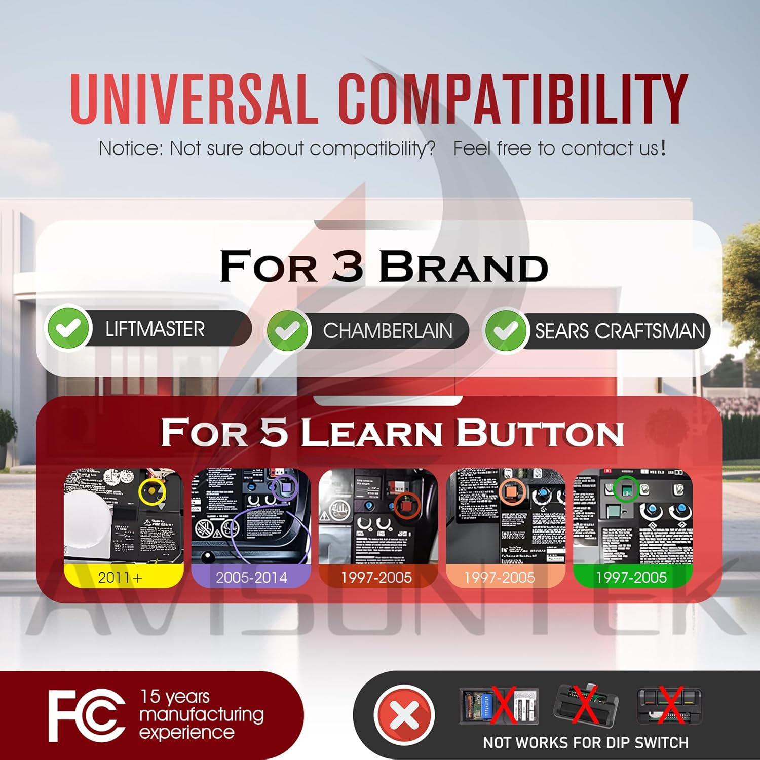1X 940EV-P2 940ESTD Universal Chamberlain LiftMaster Craftsman Wireless Garage Door Keypad, Security+2.0 MyQ【3-Year-Warranty】