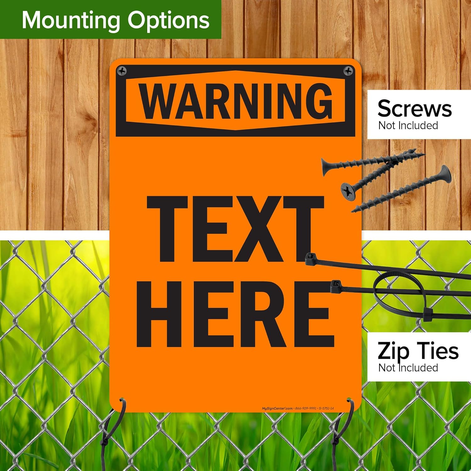 Custom warning Sign, OSHA Sign, 10x14 Inches, 55 mil thick HDPE (high density polyethylene), Made in USA by My Sign Center