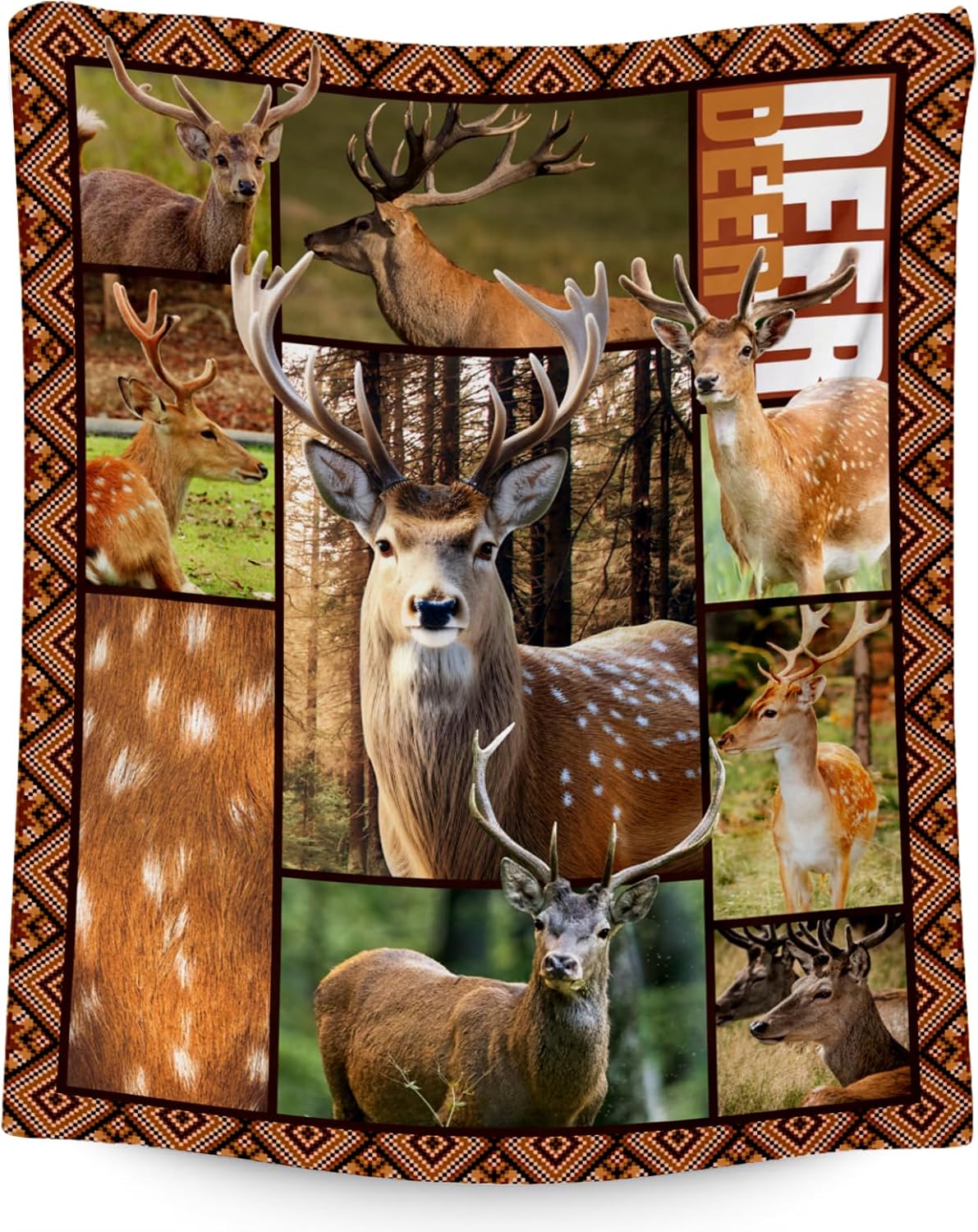 Blankets for Adults, Deer Blanket Gifts for Men Boys, 30"x40" Forest Western Throw Gift for Hunters - Soft, Fuzzy & Cozy Deer Throws Farmhouse Decor