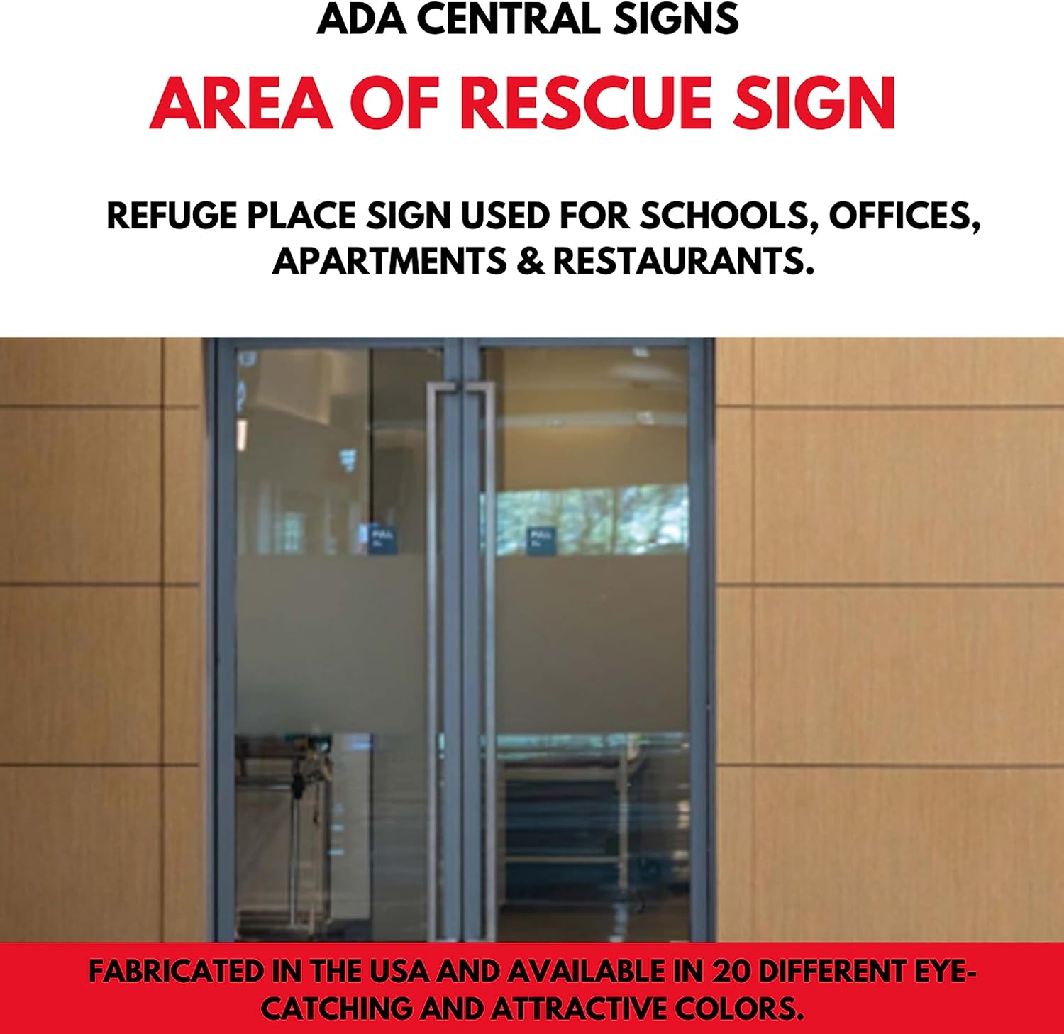 6" X4" Area of Rescue Sign - ADA Compliant Tactile Graphics Grade 2 Braille Text Wall Sign | Emergency Assistance, Refuge Place Sign for Schools, Offices, Apartments & Restaurants
