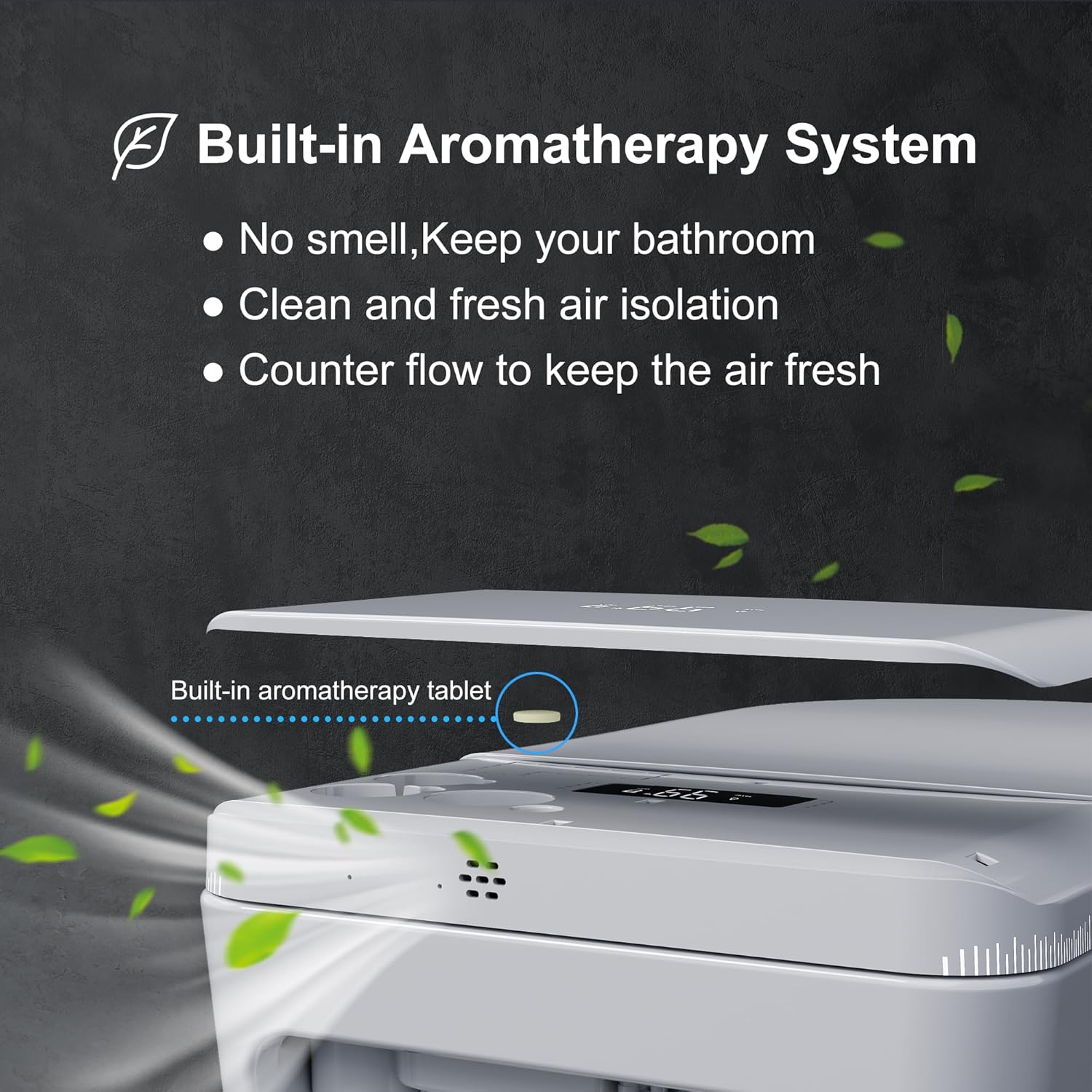 TDH Smart Toilet with Foam Shield, Ambient Lighting & Blackout Flush,Tankless Toilet Heated Seat for Bathrooms, Multiple Cleaning Modes,Round Toilet Seat