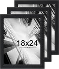 KTKDE Studio Gallery 18x24 Select Poster Frame Set of 3, Black Wooden frames Display Poster, Posters & Art Prints for Artwork Wall Vertical or Horizontal Display best gift