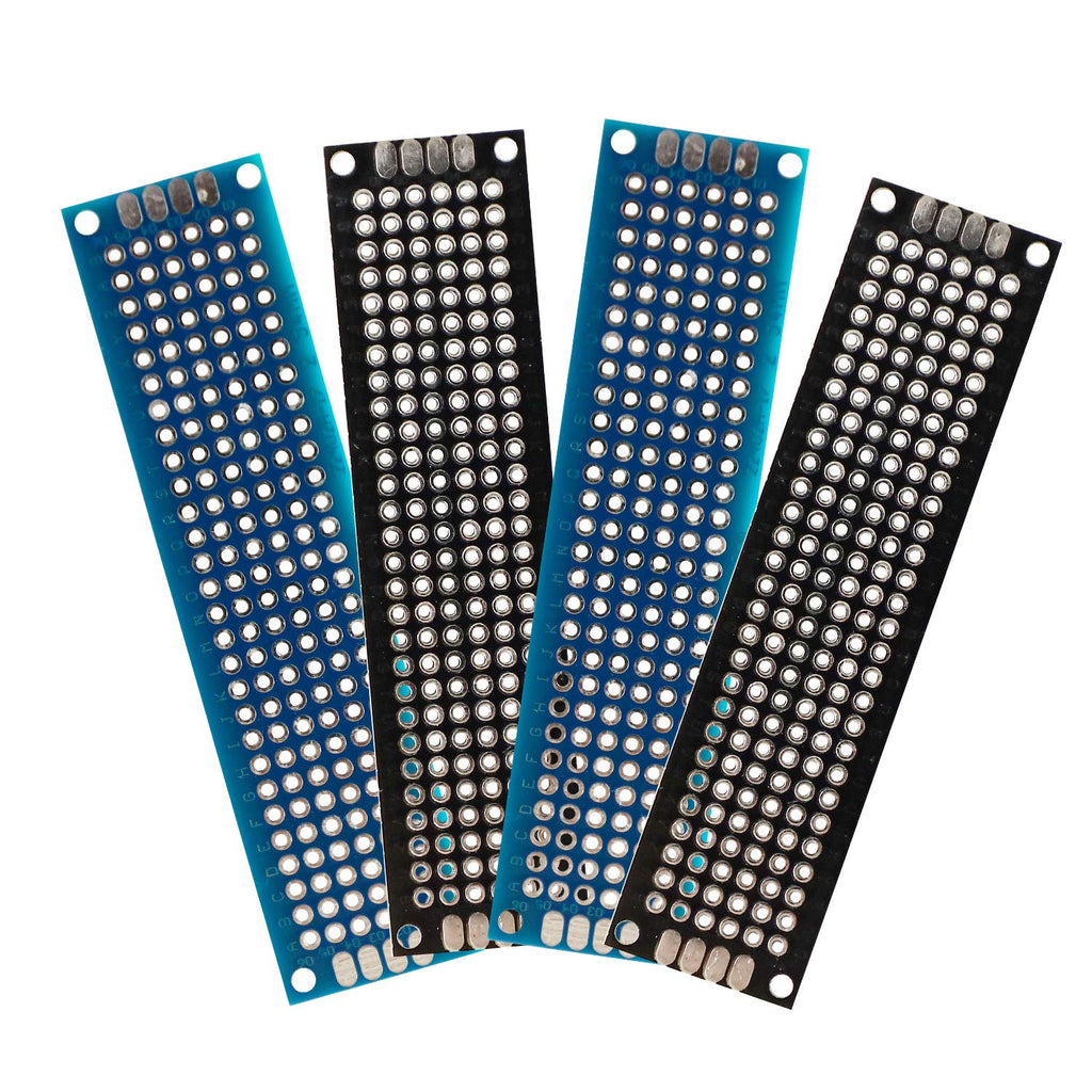32 Pcs(2x8cm) Double Sided PCB Board Prototype Kit Soldering 2 Colour Universal Printed Circuit Board for DIY Soldering and Electronic Project