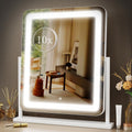 Vanity Mirror with Lights, 17.3’’ LED Makeup Mirror Detachable 10X Magnification, Smart Touch Control, 3 Color Lighting Modes,360°Rotation Tabletop Make Up Mirror for Bedroom Bathroom
