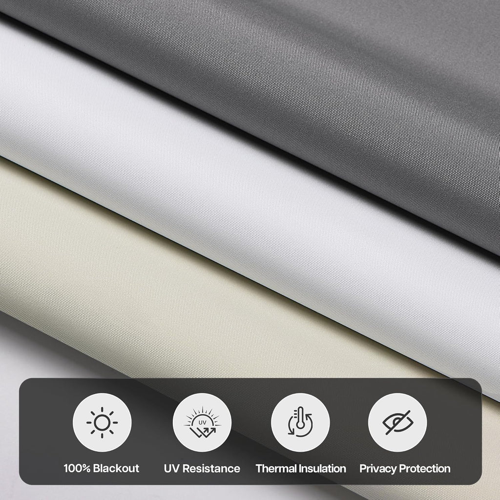 LazBlinds No Drill Blinds for Indoor Windows, Blackout Roller Shades, Cordless Window Blackout Blinds, Thermal Insulated Fabric UV Protection for Home and Office, 30.5" W x 48" H, Black