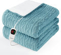 Homemate Electric Heated Blanket Twin - 62"x84" Heating Bed Blankets Throw with 10 Heating Levels 8 Hours Auto Off Fast Heating Over-Heated Protection Ultra Soft Warm Flannel ETL Certified