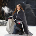 Heated Blanket Battery Operated,12V Cordless heating pad with 15000 battery,Heated Shawl Throw Blanket,Wearable Heated Blanket,Sherpa Lining,3 Heating Set for Outdoor Camping,Backpacking,Hiking,Travel