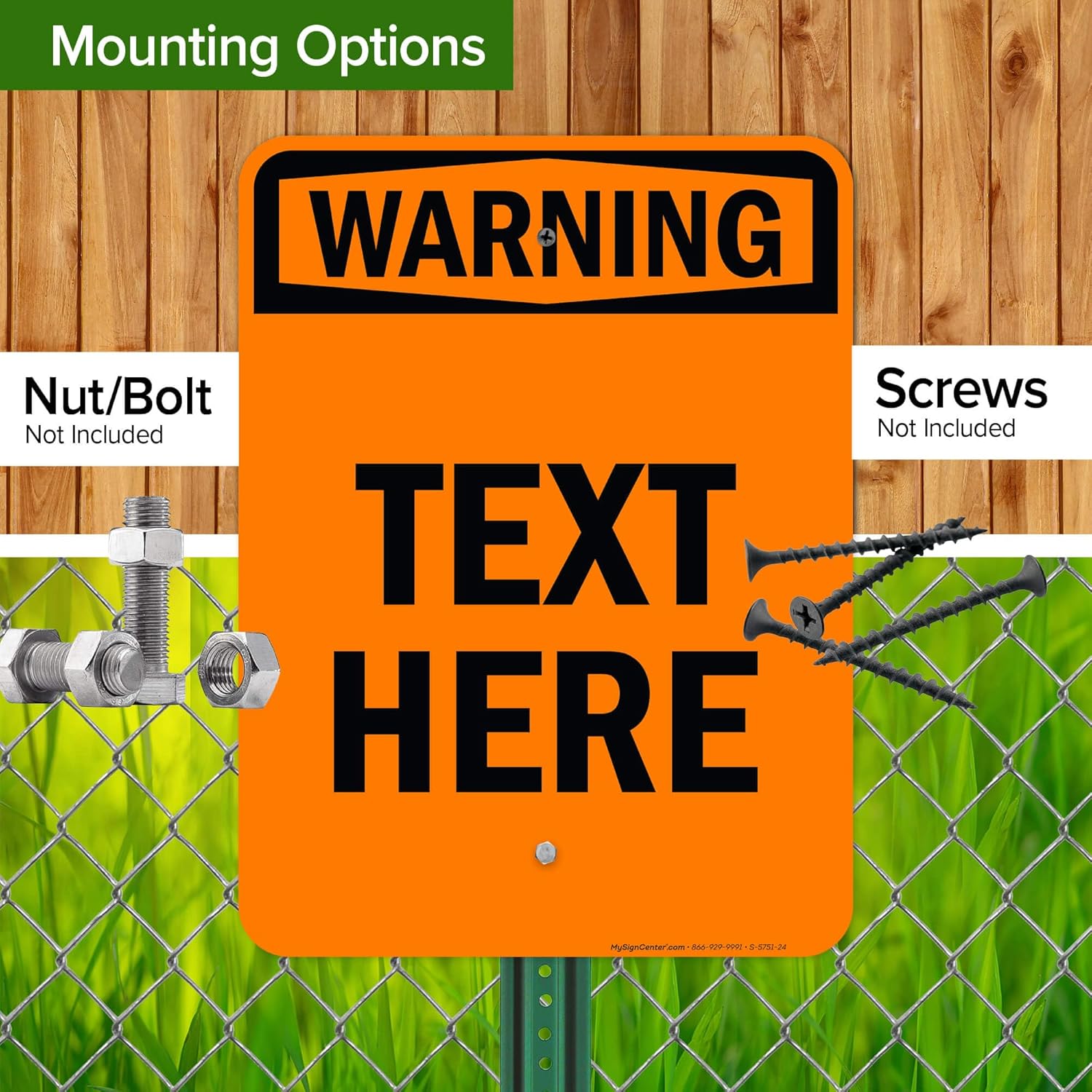Custom warning Sign, OSHA Sign, 18x24 Inches, Rust Free .063 Aluminum, Fade Resistant, Made in USA by My Sign Center