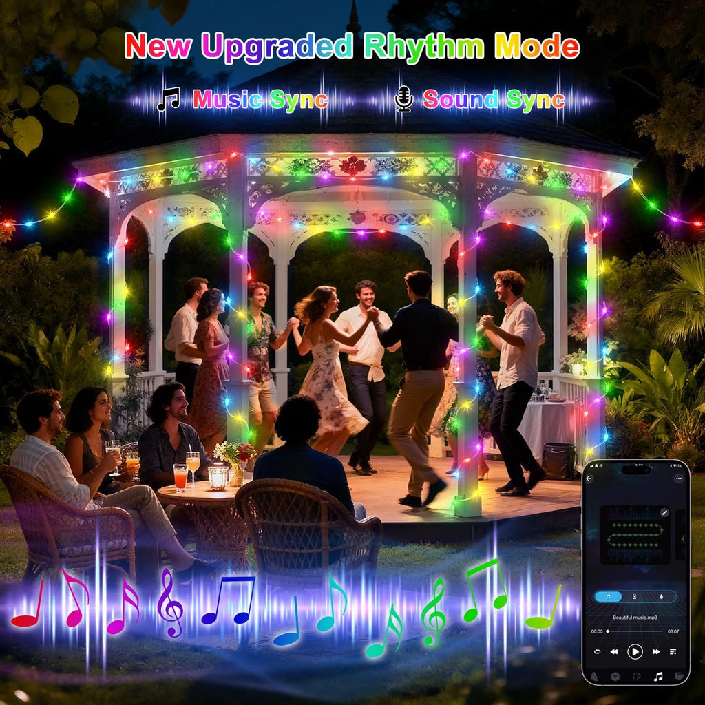 OMIKA 100FT 300 LED Smart Fairy Lights, Plug in String Lights with APP & Remote Control DIY Music Sync, Warm White & Color Changing Christmas Lights for Outdoor Indoor Bedroom Party Dorm Decoration