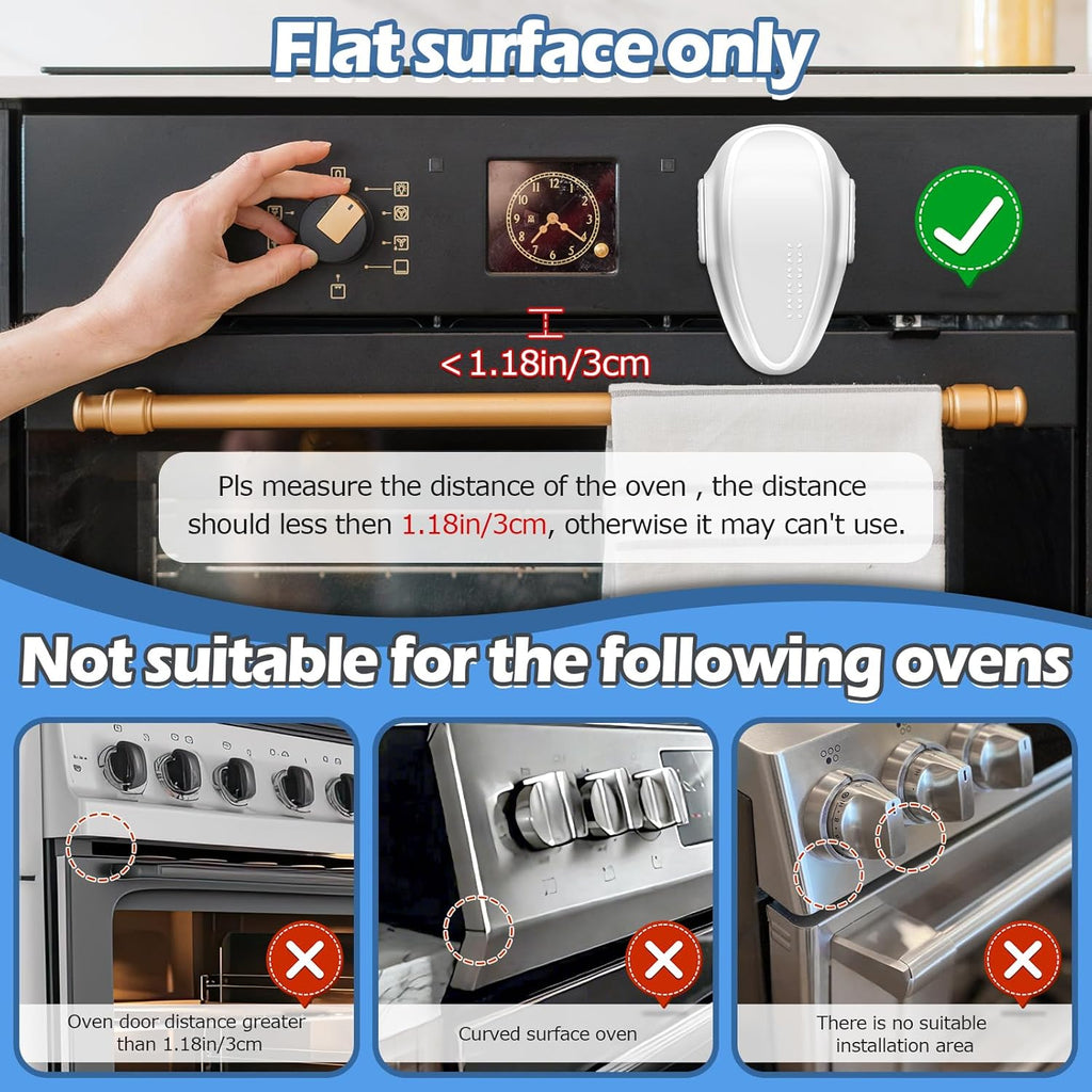 Childproof Oven Door Lock, MCOTOP (2Pack) Oven Safety Lock, Heat-Resistant Material no Tools Need or Drill, Oven Door Lock Child Safety Easy to Install (White)
