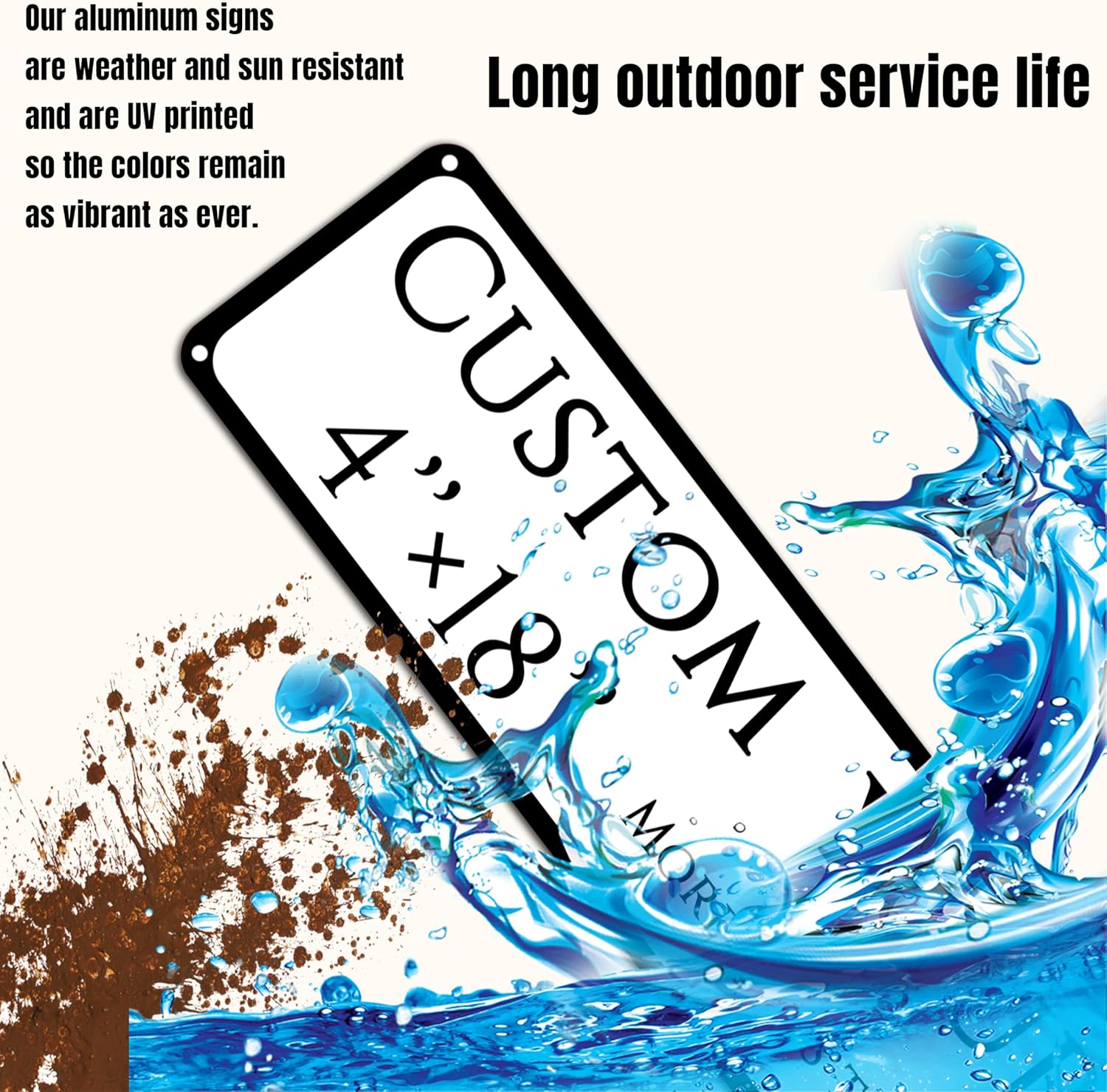 Custom Sign, Custom Indoor/Outdoor Decorative Sign，Aluminum Weatherproof Metal Sign Multiple Sizes, Customize for school,supermaket, Business, Workplace, office, Home, Delivery Signs(4 * 18 Inch)