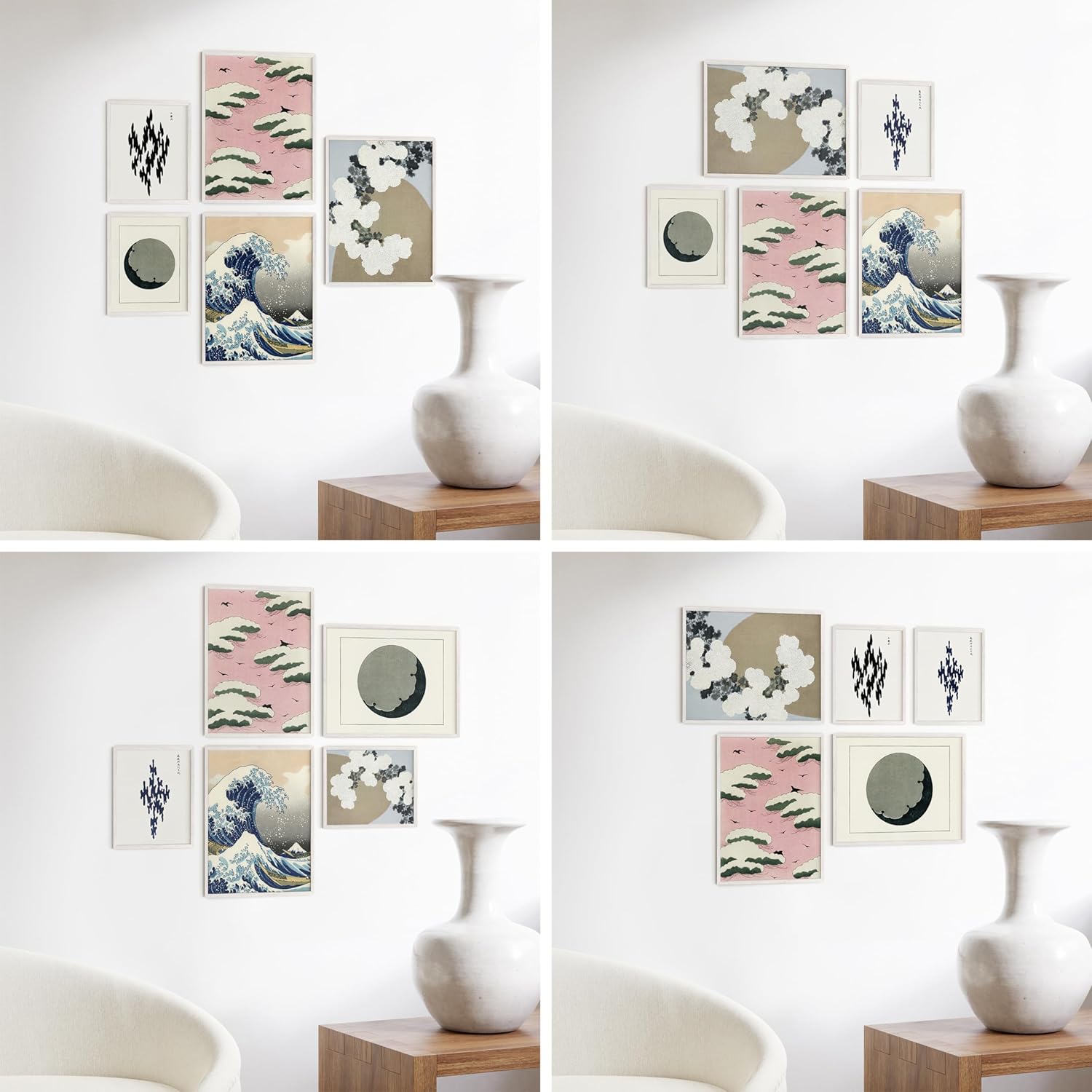 HAUS AND HUES Picture Frames for Wall - Set of 5 White Photo Frames, Photo Frame Collage, Bulk Picture Frames, Assorted Picture Frames, Picture Frames Bulk (Two 8x10, Three 12x16 White)