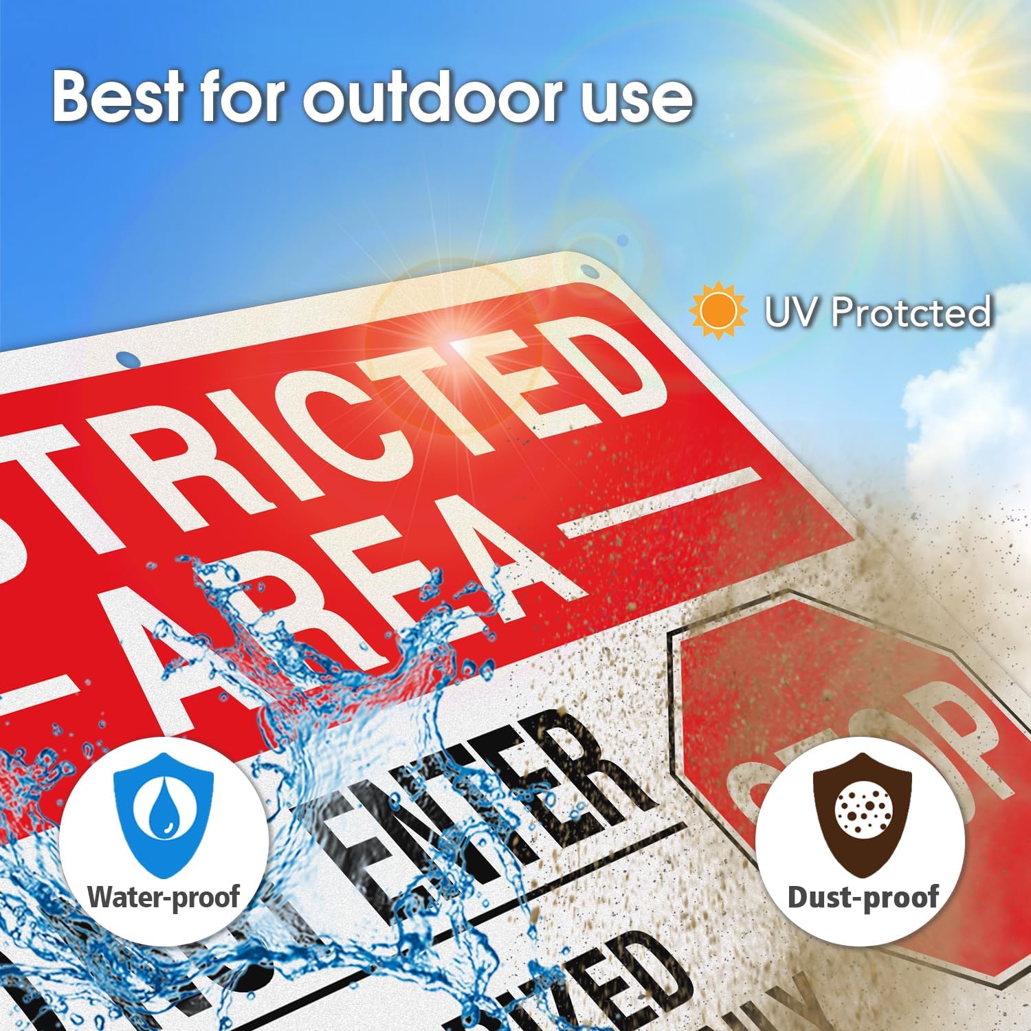 GicnKeuz "Restricted Area - Do Not Enter, Authorized Personnel Only" Metal Signs, 10 x 7 Inches Reflective Aluminum Signs, Fade Resistant/Waterproof, Easy to Install, Outdoor Use (2-Pack)