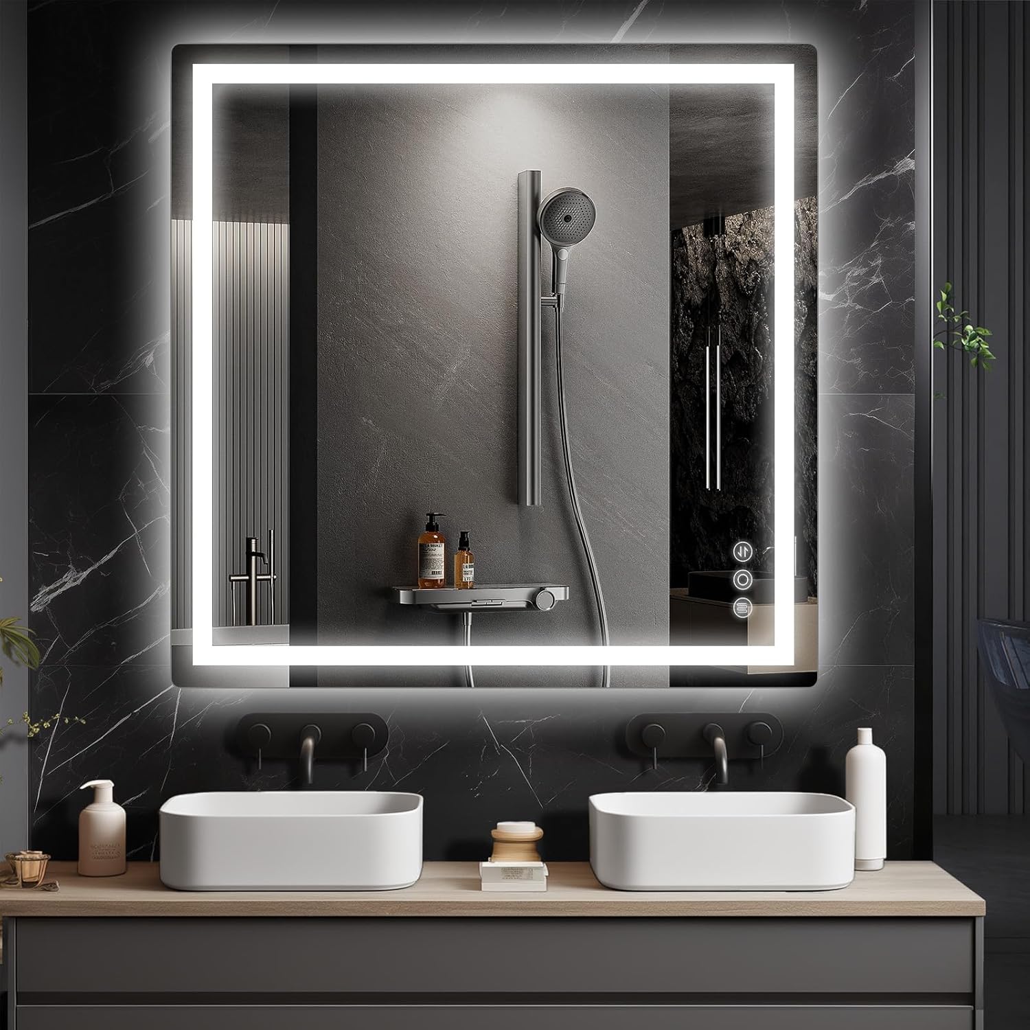36"x 36" Bathroom Mirror for Over Sink, Anti-Fog LED Bathroom Mirror with Lights, Memory 3 Colors Modes & Dimmable Bathroom Vanity Mirror