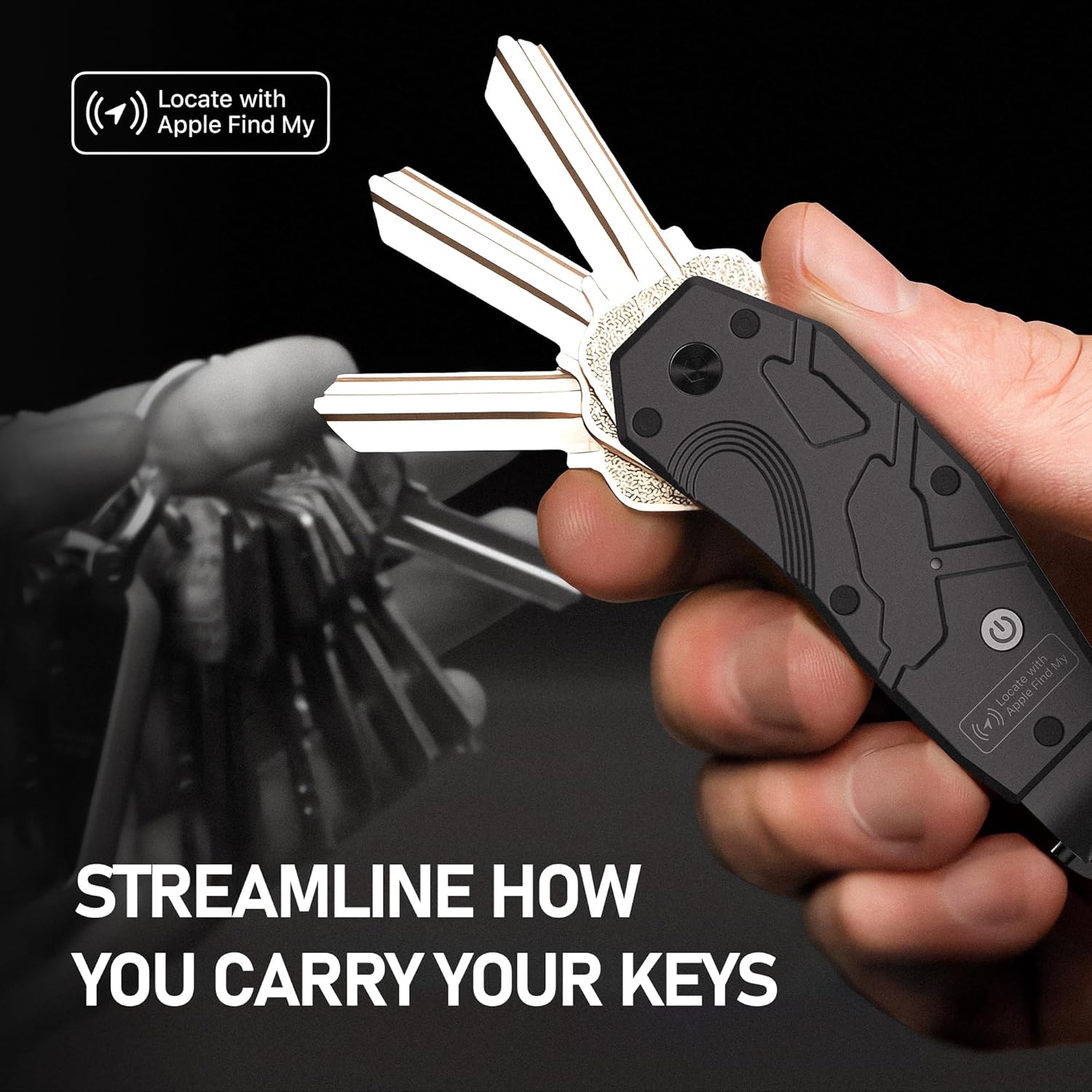 Zeeker Air Keychain, Key Organizer Works with Apple Find My, Built-in airtag Chips, Holds 2-6 Keys, Car Key Chains with GPS Tracker, Key Finder, Minimalist Key Holder for Men and Women, iOS Only Use