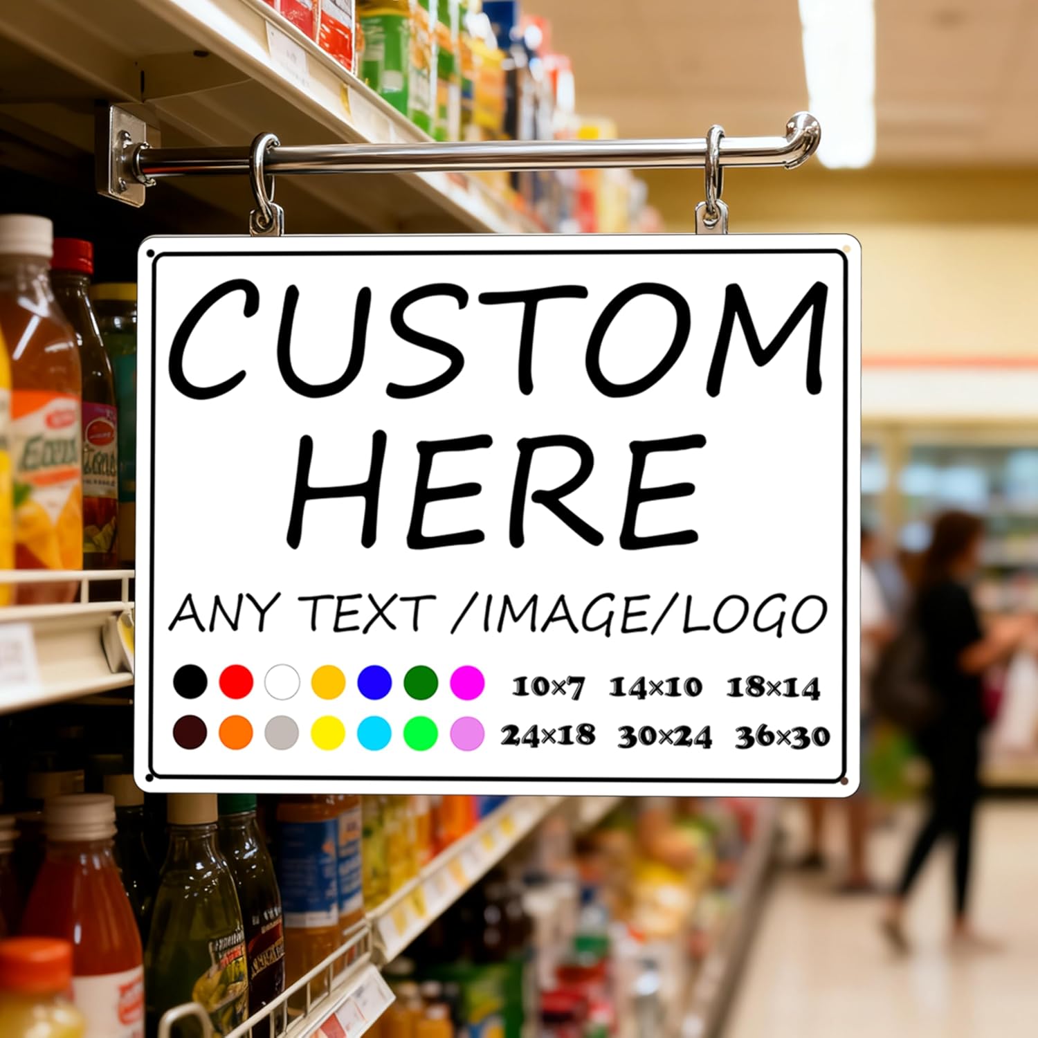 Custom Signs-14×10inches-Metal Sign Customized Sign with Your Text,Logo,photo,Prefabricated holes,easy installation, optional reflective,for Indoors/outdoors