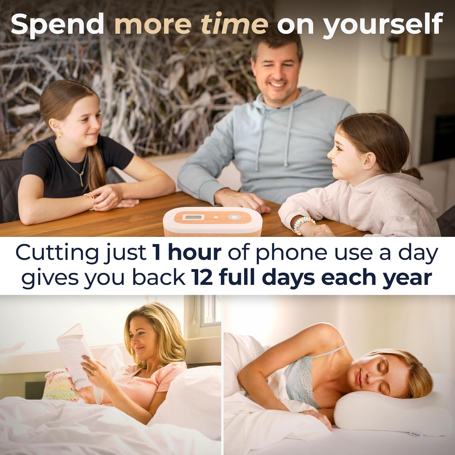 Mindsight Timed Lock Box | Unplug from Phones, Video Games, Social Media, Snacks & Cravings | 3 Modes based on Willpower | Easy to Use | Out of Sight ~ Out of Mind | Boost Your Mental Wellness