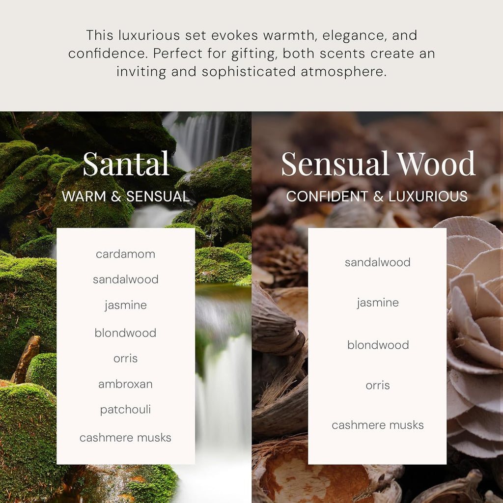 Air Esscentials The Diamond Gift Set, Smart Scent Air Machine Luxury Kit, Waterless Fragrance Oil Diffuser with 2 Scents & Bluetooth Control, Santal & Sensual Wood, White