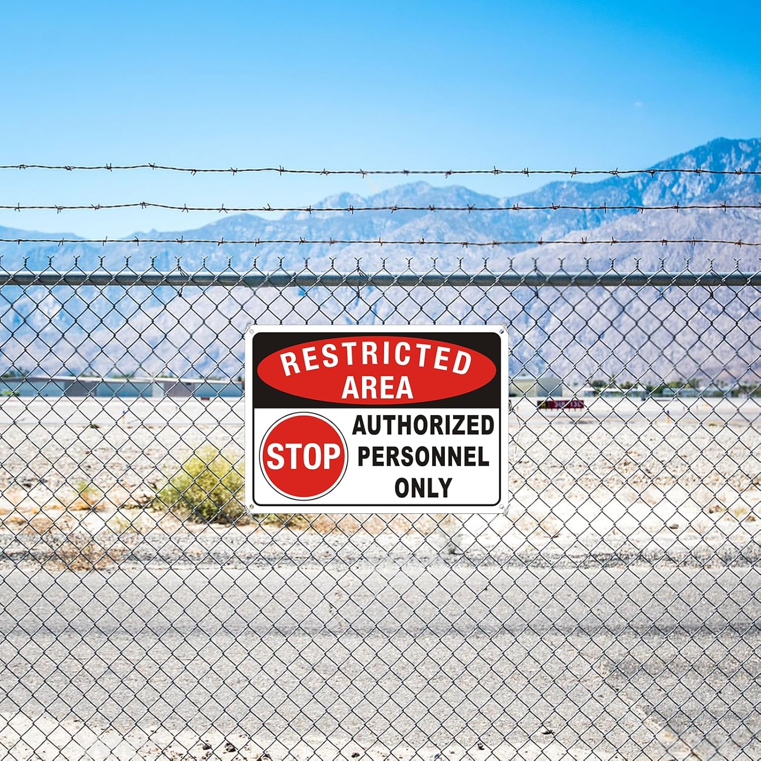 (2 Pack) Restricted Area Sign, Authorized Personnel Only Do Not Enter signs, 10 x 7 Inches Aluminum UV Protected Weatherproof and Easy to Install