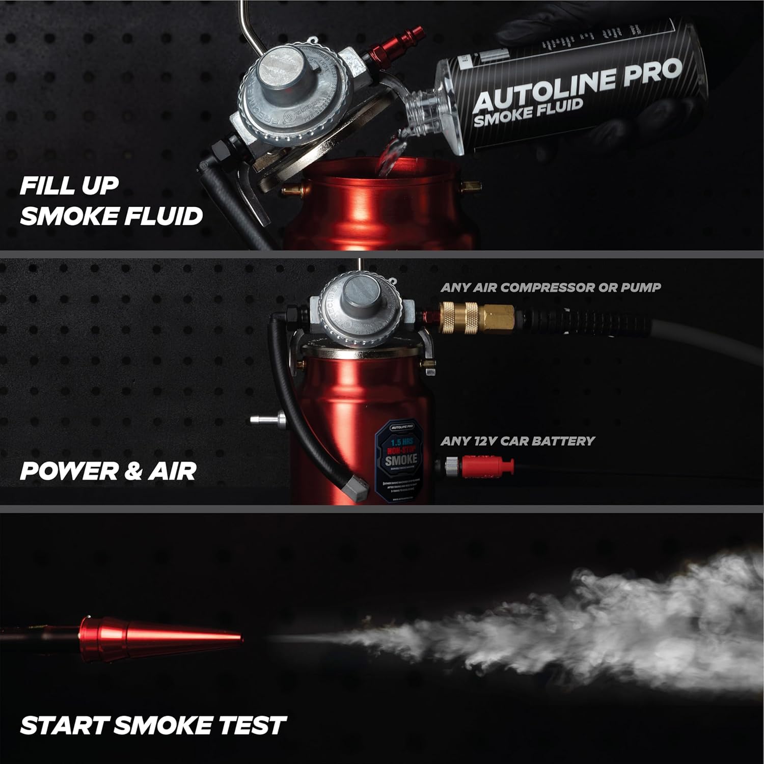 AutoLine Pro EVAP High Volume Smoke Machine Leak Tester – Shop Series - Automotive Smoke Tester for Vacuum Leak Detection - Car Smoke Machine with Ceramic Smoke Coil and Best Ranked Smoke Fluid