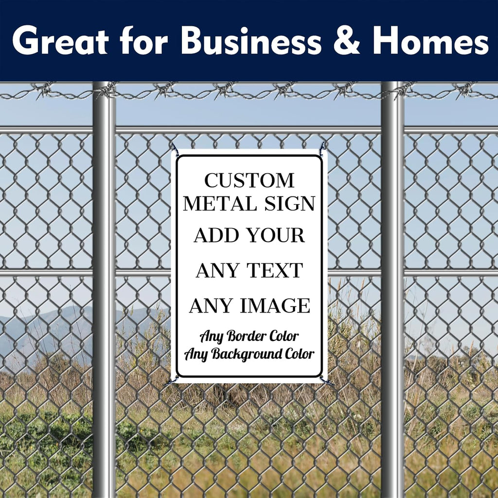 Custom Signs Outdoor Metal - 12 x 8 Personalized Aluminum Rust-Proof Entrance Garden Hazard Intersection Parking Signs, Decorative Sign (Style 03)