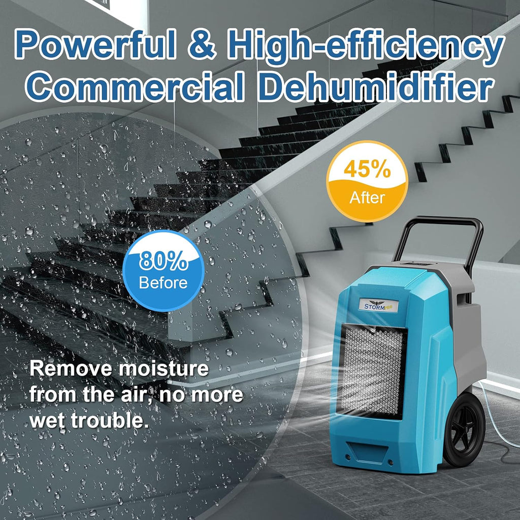 ALORAIR 180Pints LGR Industrial Dehumidifier with Pump and Drain Hose, Portable Commercial Dehumidifier with Wheels for Home, Basements, Garages, and Job Sites