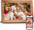 Frameo 10.1" Digital Picture Frame, Smart WiFi Digital Photo Frame with 1280x800 HD IPS Touch Screen 32GB Memory Auto-Rotate Wall Mounted, Share Photos/Videos from Phone Anywhere - Brown