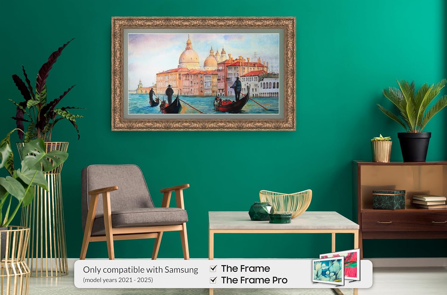 Tuscan Copper 65" Premiere Deco TV Frame - Compatible ONLY with Samsung The Frame TV and Pro TVs (Fits 2021-2025, LS03A, LS03B,LS03C,LS03D,LS03FA,LS03FW)