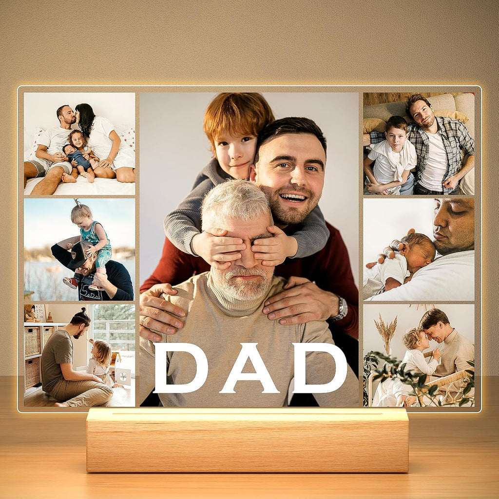 Custom Picture Frame with Photo, Customized Picture Frames, Personalized Photo Frame, Personalized Valentines Day Gifts for Dad Baby Kid Family
