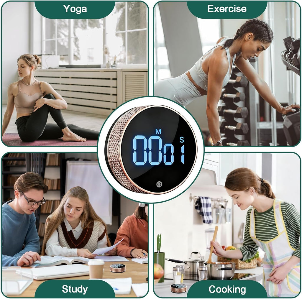 Digital Kitchen Timer, Magnetic Countdown Countup Visual Pomodoro Timer with Large LED Display, Cube Clock for Classroom Cooking Fitness Baking Studying Teaching, Easy for Kids and Seniors