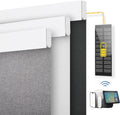 DENFOON Motorized Blinds with Remote Control, Custom Blackout Smart Blinds [with Cover],Electric Blinds with Complimentary Solar Panel, Cordless Automatic Roller Shades for Windows,White,Custom