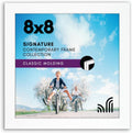 Americanflat 8x8 Picture Frame with Shatter-Resistant Glass - Signature Collection - Gallery Style Frames Made of Engineered Wood - Square Frame for Tabletop and Wall Display - White