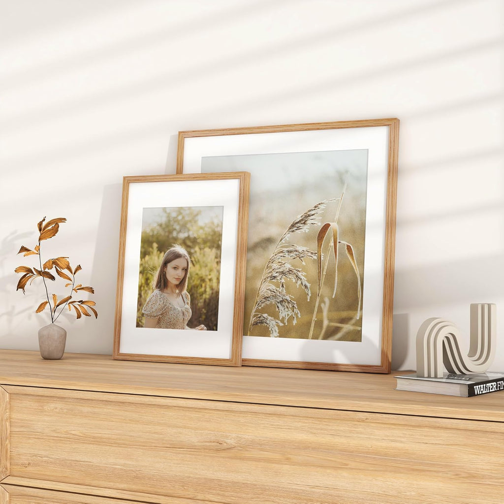 20x20 Picture Frame, Solid Oak Wood 20 by 20 Frame, Square Picture Frame 20 x 20 with mat for 16 x 16, 20x20 Wood Frame for Home Decor, 20 x 20 Poster Frame, Tempered Glass, Natural Oak Color, 1 Pack