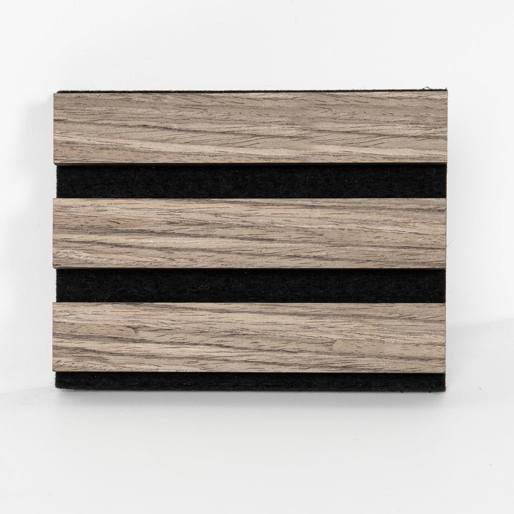 Sample Wood Salt Acoustic Wall Panels, Soundproof Wooden Wall Panels, 3D Fluted Sound Absorbing Panel, Rustic Walnut, Sample Pack