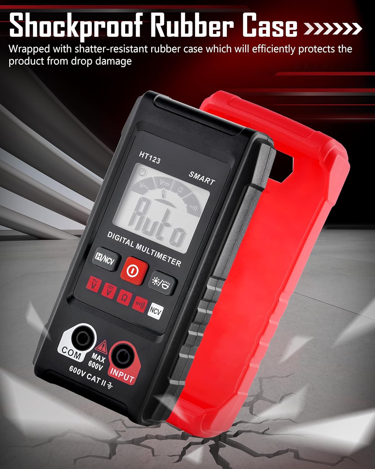 Auto Range Digital Multimeter with DC AC Voltmeter and Ohm Volt Amp Meter, 4000 Counts Auto Voltmeter with Non-Contact Voltage Function, Resistance, Continuity, Current, Resistance, Outlet Tester