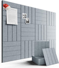 Large Felt Bulletin Board 48" x 36" Cork Board Alternative-12 Pack with 70 Safe Removable Adhesive Tabs, Cork Boards for Walls Cork Board for Home Office Classroom Pin Board-Blue Gray