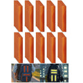 Non Fading Orange Reflective Stickers 1 inch X 6 inch, Outdoor Waterproof High Visibility Warning Safety Adhesive Reflector Tape (100 Pcs)