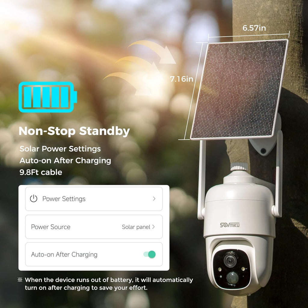 Sovmiku 2C1 4G LTE Cellular Security Camera Wireless Outdoor, $14.9/Month for Unlimited Data, Easy to Setup, IP65 Waterproof, No Wi-Fi Surveillance Cam Two Way Audio, Color Night Vision, 32GB Included
