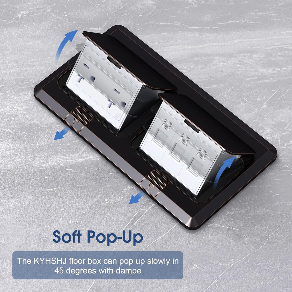 Dual Pop-Up Floor Box Electrical Kit (TR-20A, Oil Rubbed Bronze)…